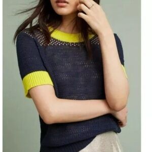 Anthropologie Moth Ringer Mesh Sweater